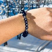 Bracelet - Celtik (perles noires mates) - personnalisable