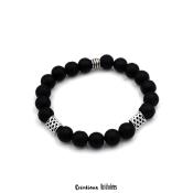 Bracelet - Celtik (perles noires mates) - personnalisable